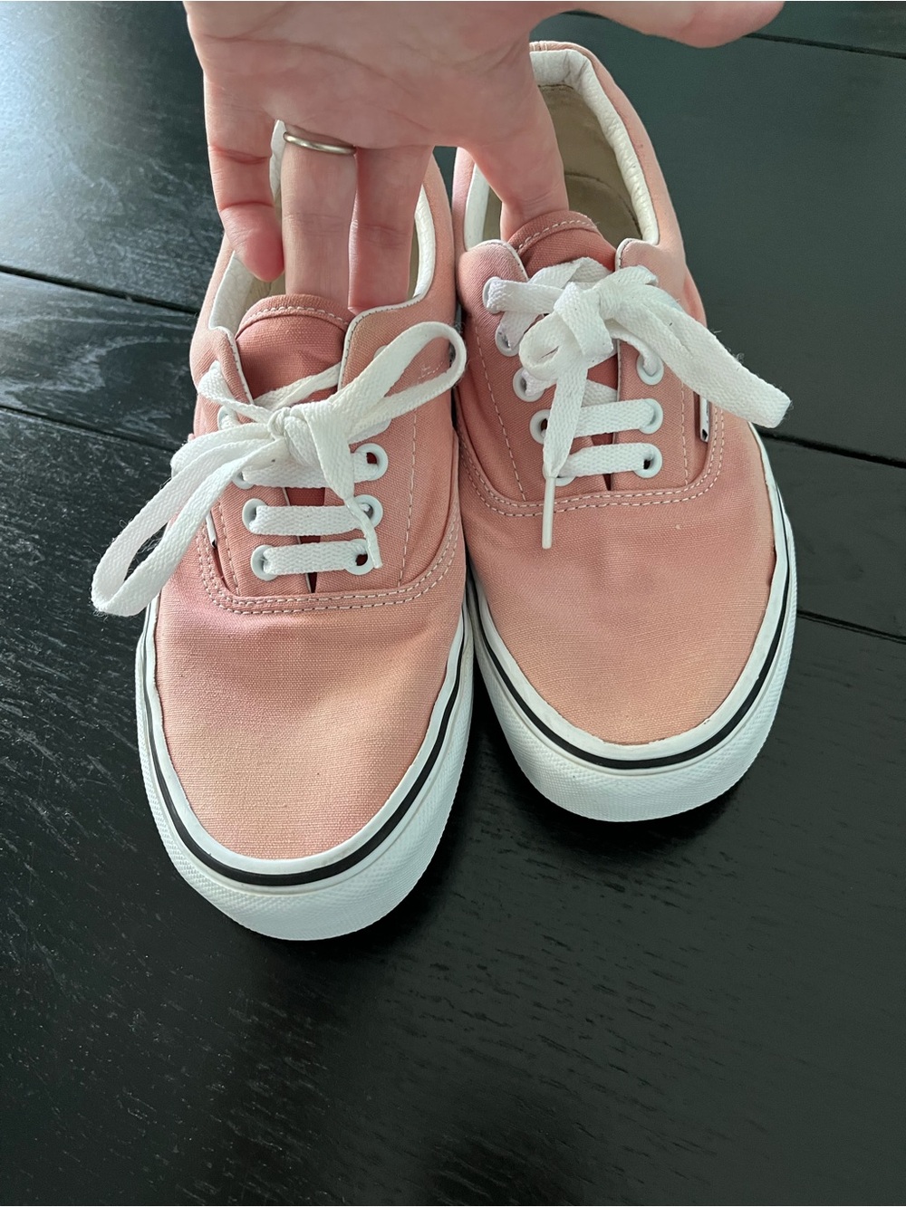 Vans Pink Canvas Low-Top Sneakers with White Laces